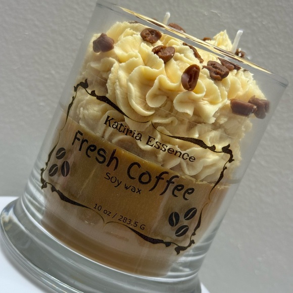 Fresh Coffee Scented Soy Wax Candle - Picture 2 of 4
